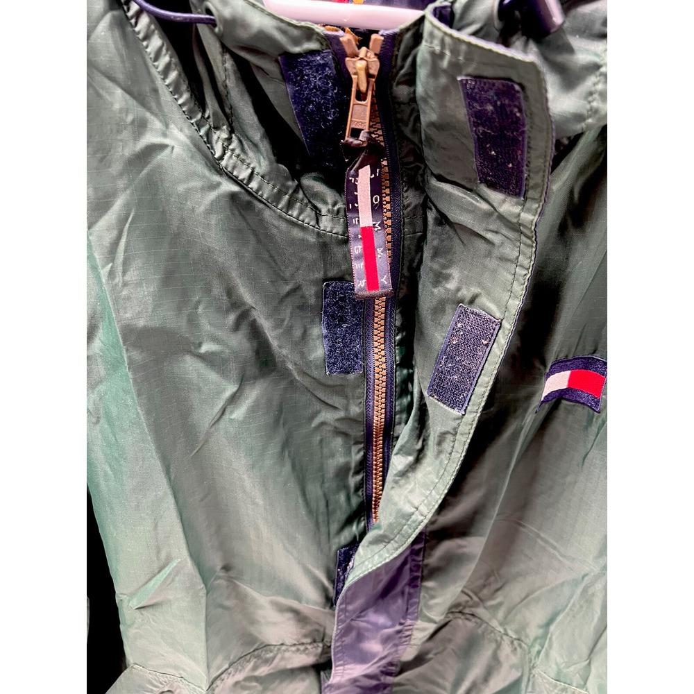 Vintage Tommy Hilfiger Jacket Light Windbreaker Large 90s Sleeve Spell Out - Picture 6 of 7